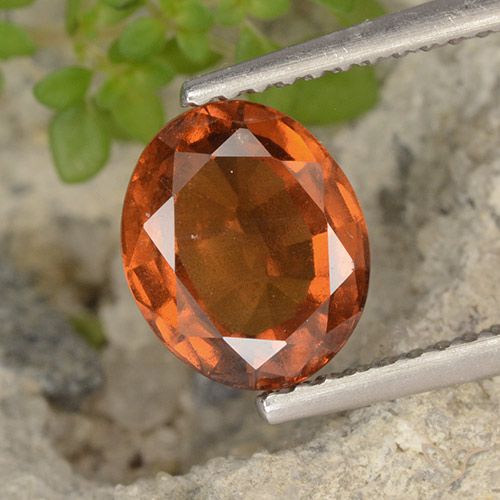 2.14ct Naturale Arancione scuro Granato hessonite, Ovale, VS