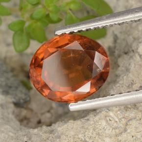Granato hessonite Arancione scuro naturale da 2.14 ct, Ovale, VS