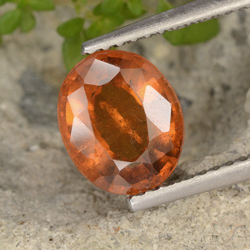 2.10ct Naturale Arancione Ambra Granato hessonite, Ovale, VS-SI