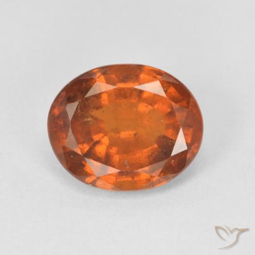 2.49ct Naturale Arancione scuro Granato hessonite, Ovale, VS-SI