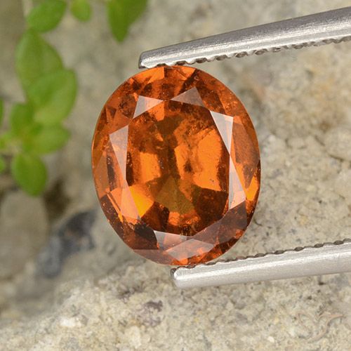 2.09ct Naturale Arancio medio-scuro Granato hessonite, Ovale, VS-SI