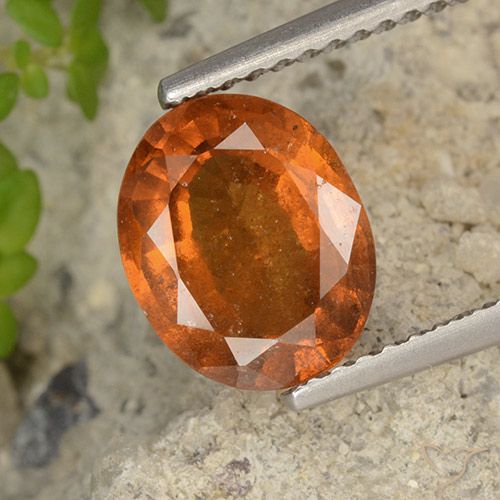 2.63ct Naturale Arancione scuro Granato hessonite, Ovale, VS-SI