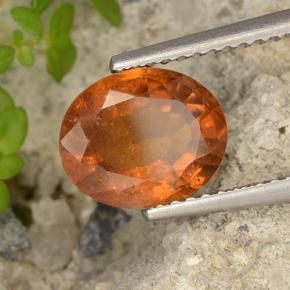 Granato hessonite Arancione scuro naturale da 2.63 ct, Ovale, VS-SI