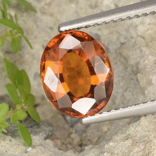 2.55ct Naturale Arancione rossastra Granato hessonite, Ovale, VVS-VS
