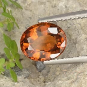 Granato hessonite Arancione rossastra naturale da 2.55 ct, Ovale, VVS-VS