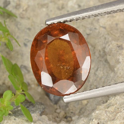 3.05ct Naturale Arancione rossastra Granato hessonite, Ovale, VS-SI