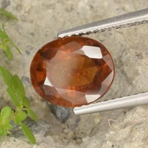 Granato hessonite Arancione rossastra naturale da 3.05 ct, Ovale, VS-SI