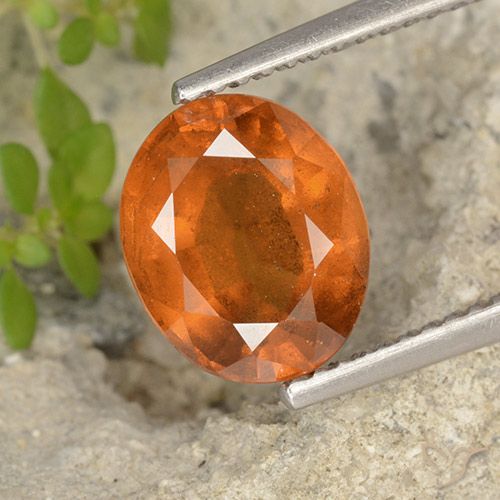 2.69ct Naturale Arancio Medio Granato hessonite, Ovale, VS-SI