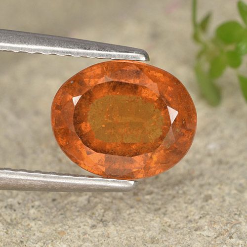 1.80ct Naturale Arancio Medio Granato hessonite, Ovale, VS-SI