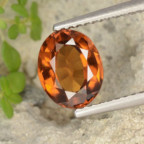1.69ct Naturale Arancione Ambra Granato hessonite, Ovale, VS