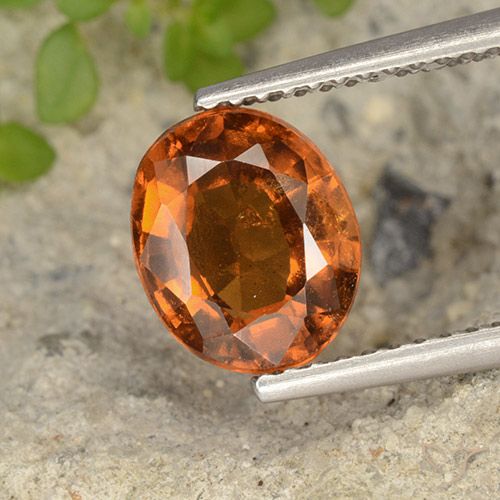 2.26ct Naturale Arancione scuro Granato hessonite, Ovale, VS-SI