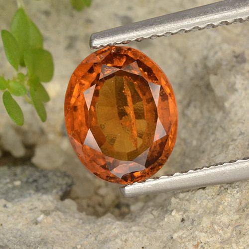 1.76ct Naturale Arancione Ambra Granato hessonite, Ovale, VS-SI