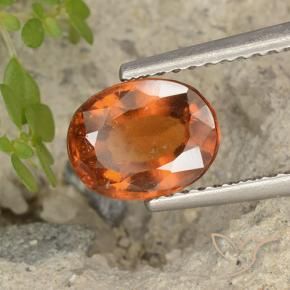 Granato hessonite Arancio medio-scuro naturale da 1.97 ct, Ovale, VS-SI