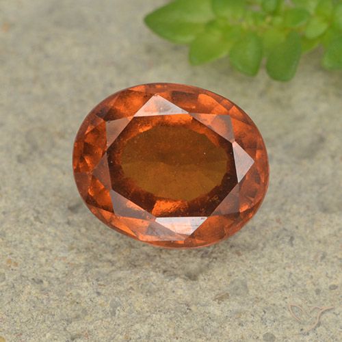 2.70ct Naturale Arancione scuro Granato hessonite, Ovale, VS-SI