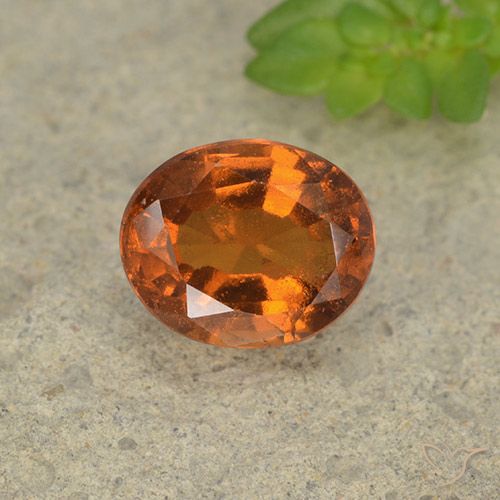 1.66ct Naturale Arancione scuro Granato hessonite, Ovale, VS-SI