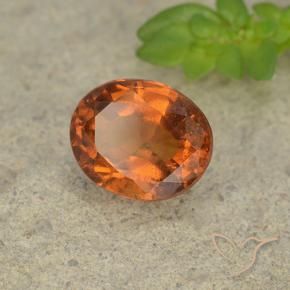 Granato hessonite Arancione scuro naturale da 1.66 ct, Ovale, VS-SI
