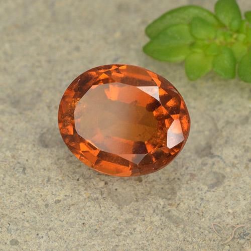 Granato hessonite Arancione scuro naturale da 2.00 ct, Ovale, VS-SI