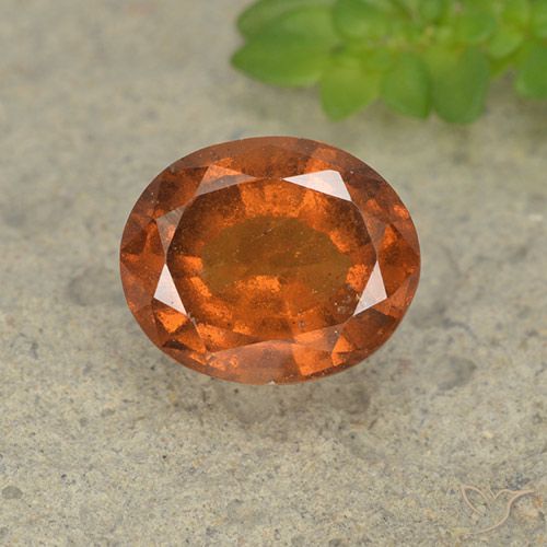 2.29ct Naturale Arancione scuro Granato hessonite, Ovale, VS-SI