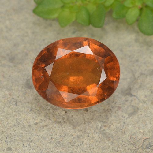 2.48ct Naturale Arancione scuro Granato hessonite, Ovale, VS-SI