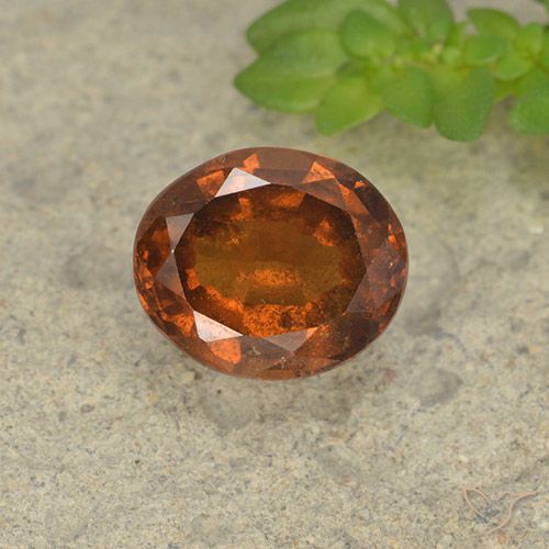 1.78ct Naturale Arancione scuro Granato hessonite, Ovale, VS-SI