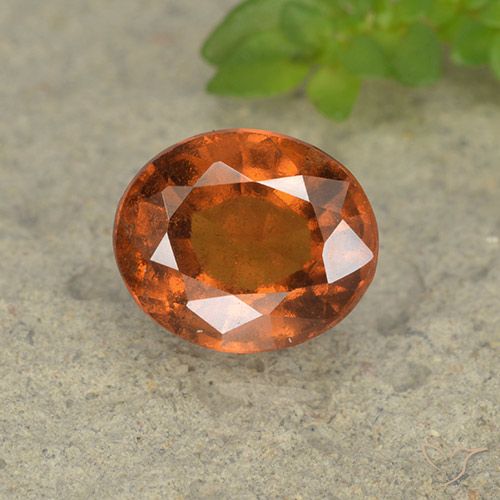 2.14ct Naturale Arancione scuro Granato hessonite, Ovale, VS-SI