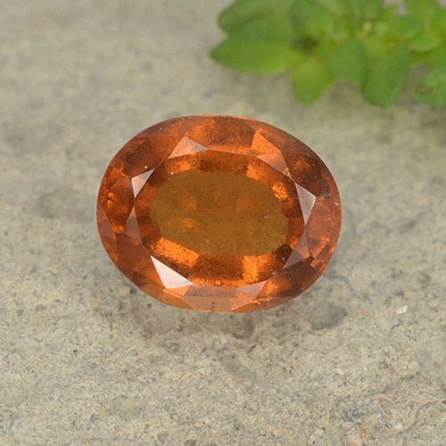 2.15ct Naturale Arancione scuro Granato hessonite, Ovale, VS-SI