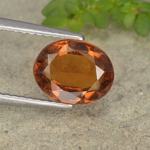 2.30ct Naturale Arancione scuro Granato hessonite, Ovale, VS-SI