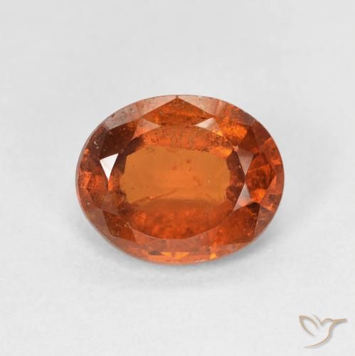 2.11ct Naturale Arancione scuro Granato hessonite, Ovale, VS-SI