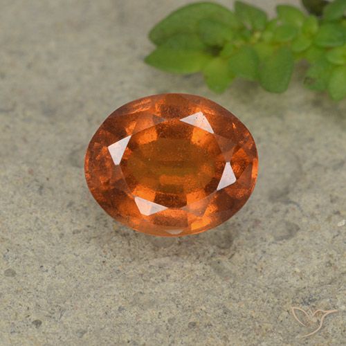 2.07ct Naturale Arancione scuro Granato hessonite, Ovale, VS-SI