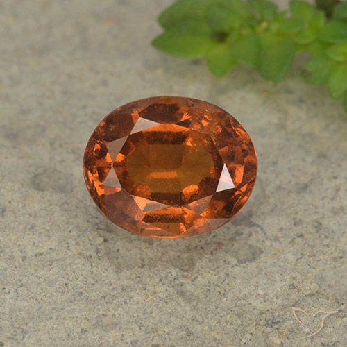 2.12ct Naturale Arancione scuro Granato hessonite, Ovale, VS-SI