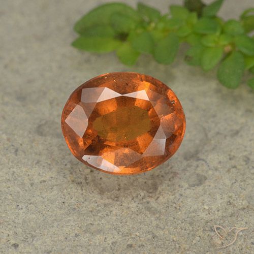 1.94ct Naturale Arancione scuro Granato hessonite, Ovale, VS-SI