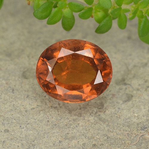 1.89ct Naturale Arancione scuro Granato hessonite, Ovale, VS-SI