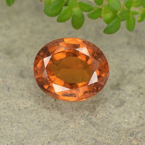 1.96ct Naturale Arancio medio-scuro Granato hessonite, Ovale, VS-SI