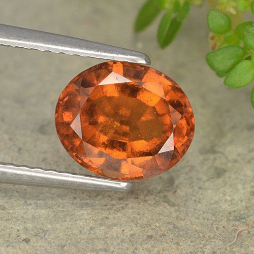 2.20ct Naturale Arancione scuro Granato hessonite, Ovale, VS-SI