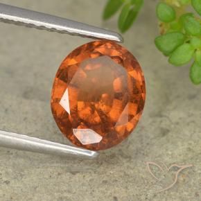Granato hessonite Arancione scuro naturale da 2.20 ct, Ovale, VS-SI