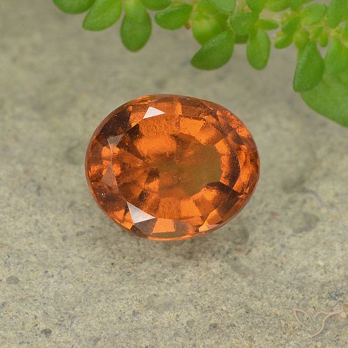 1.77ct Naturale Arancione scuro Granato hessonite, Ovale, VS