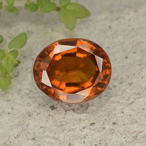 2.32ct Naturale Arancione scuro Granato hessonite, Ovale, VS-SI