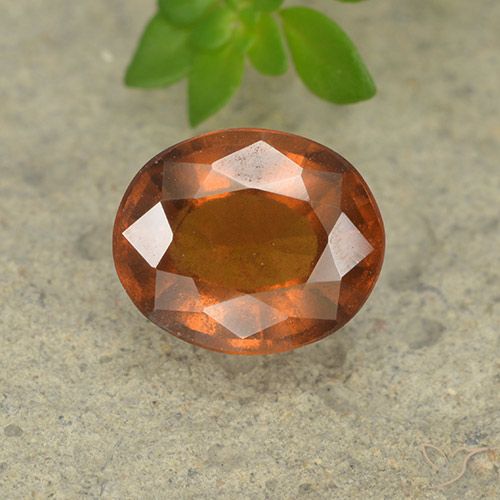 2.10ct Naturale Arancio medio-scuro Granato hessonite, Ovale, VS-SI