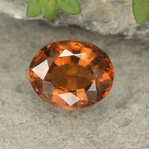 2.08ct Naturale Arancione scuro Granato hessonite, Ovale, VS