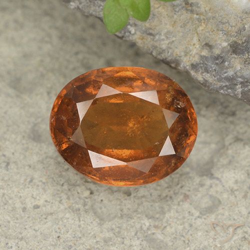 2.14ct Naturale Arancio medio-scuro Granato hessonite, Ovale, VS-SI