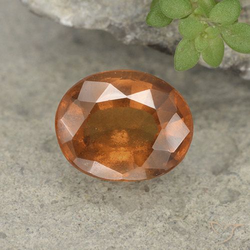 1.73ct Naturale Arancione scuro Granato hessonite, Ovale, VS-SI