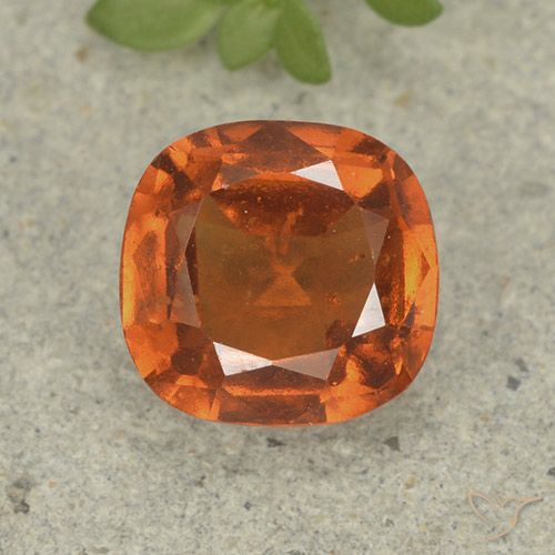 1.80ct Naturale Arancione scuro Granato hessonite, Cuscino, VS-SI