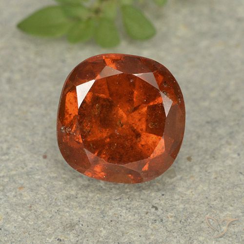 1.91ct Naturale Arancione rossastra Granato hessonite, Cuscino, VS-SI