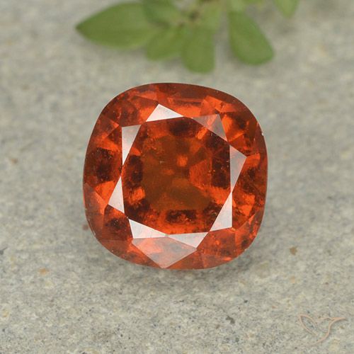 1.92ct Naturale Arancione scuro Granato hessonite, Cuscino, VS-SI