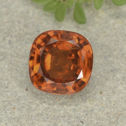 1.80ct Naturale Arancio Medio Granato hessonite, Cuscino, VS-SI