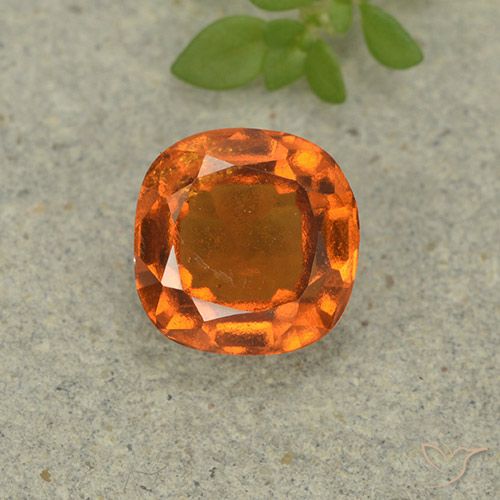 1.80ct Naturale Arancio Medio Granato hessonite, Cuscino, VS