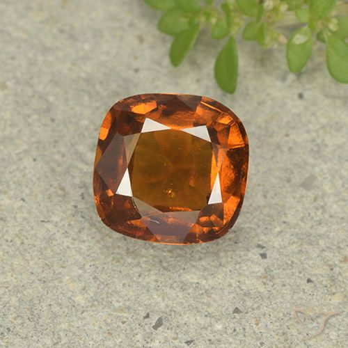 1.60ct Naturale Arancione scuro Granato hessonite, Cuscino, VS