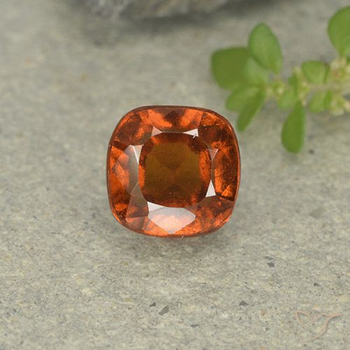 1.81ct Naturale Arancio medio-scuro Granato hessonite, Cuscino, VVS-VS