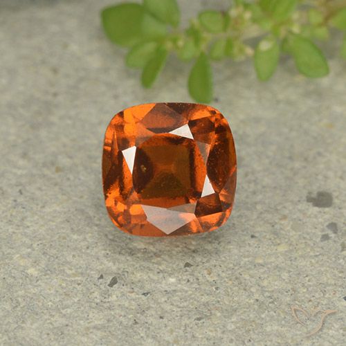 1.90ct Naturale Arancione scuro Granato hessonite, Cuscino, VVS-VS