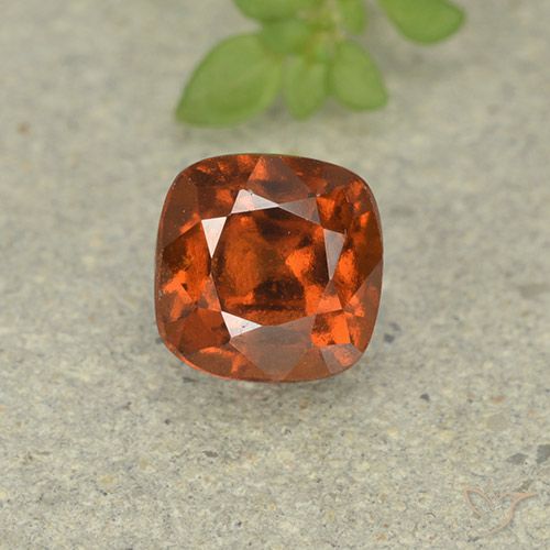 1.83ct Naturale Arancione rossastra Granato hessonite, Cuscino, VS